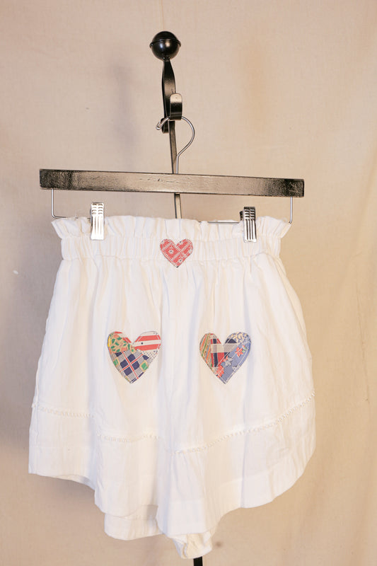 All the Love Patchwork Linen Shorts | One-of-a-Kind