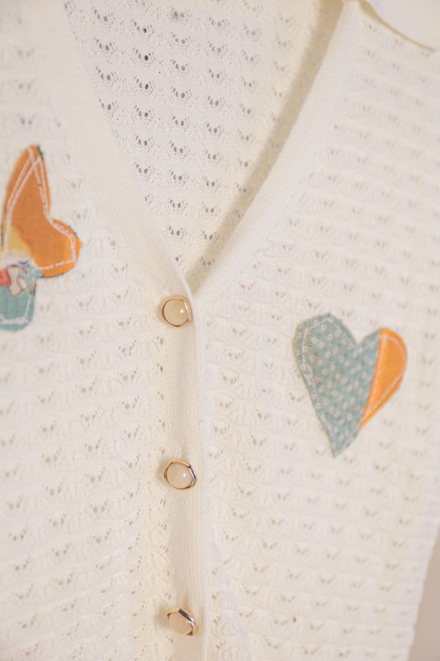 Butterfly Patchwork Crochet Button Up Top | One-of-a-Kind