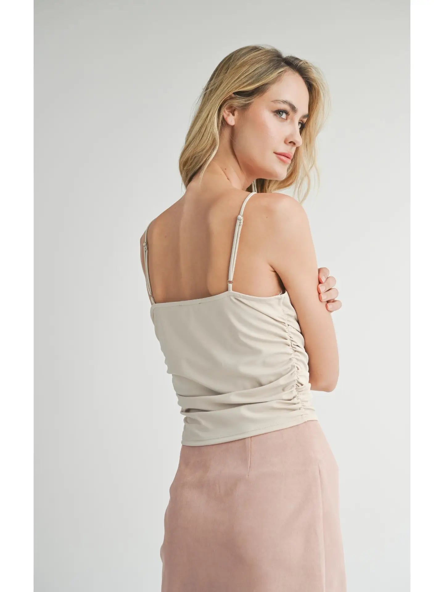 Sadie & Sage On Point Ruched Knit Tank