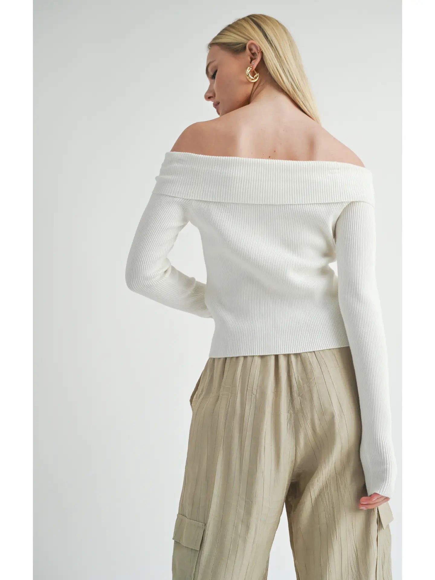 Sage the Label Larissa Rose Offshoulder Sweater