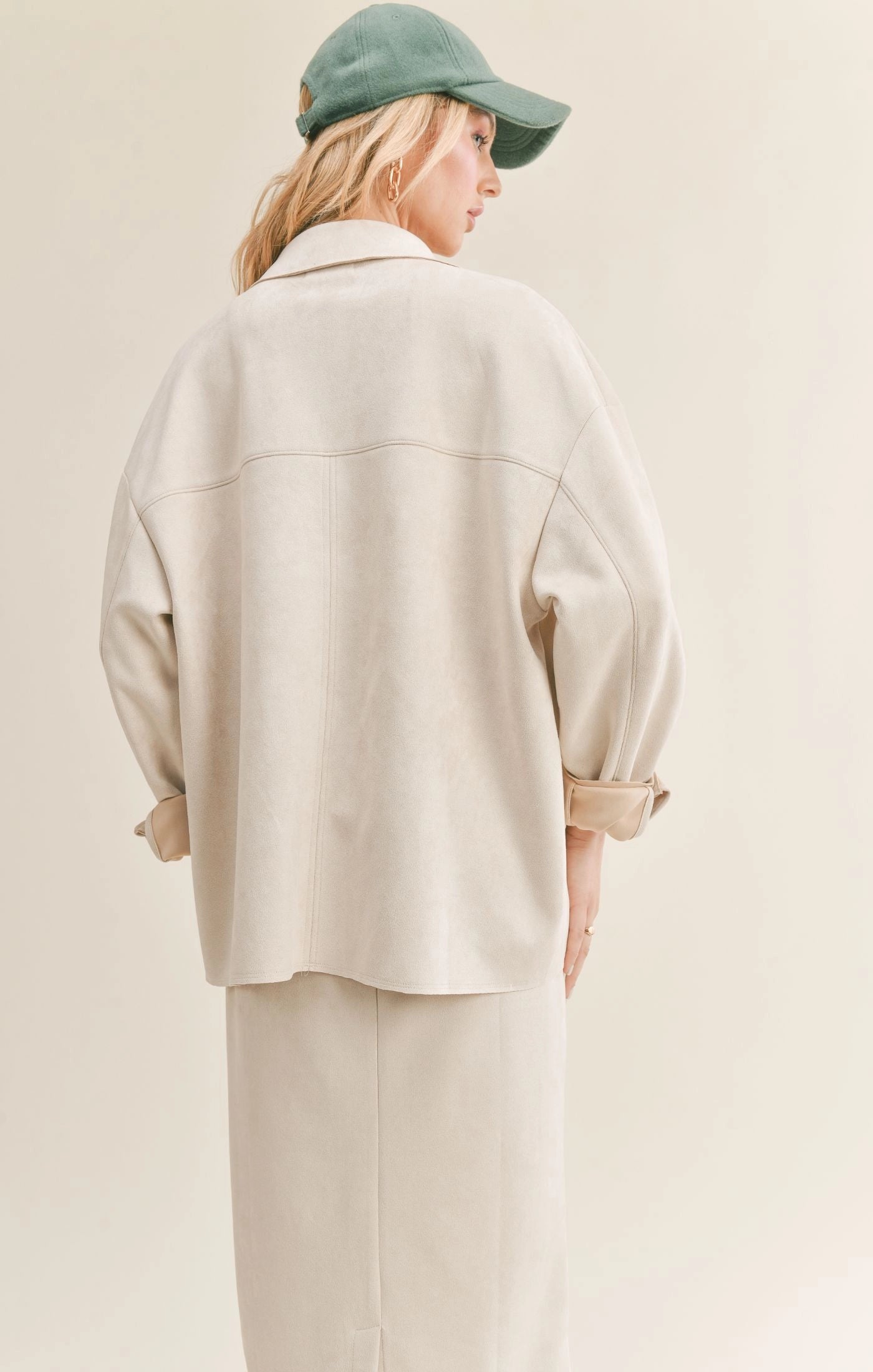 Sage the Label The Gallery Suede Oversized Shirt