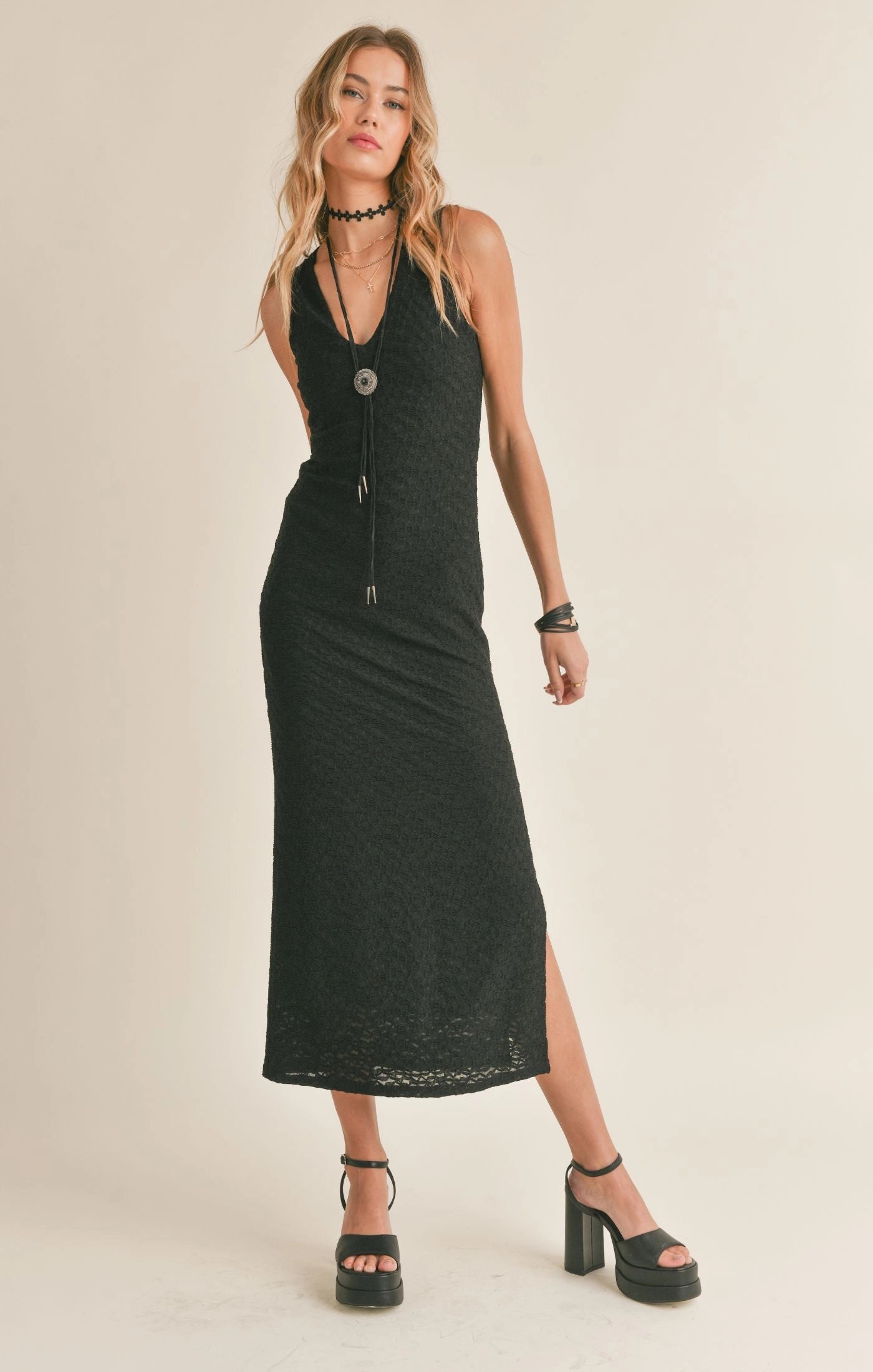 Sadie & Sage No Fuss V Neck Maxi Dress