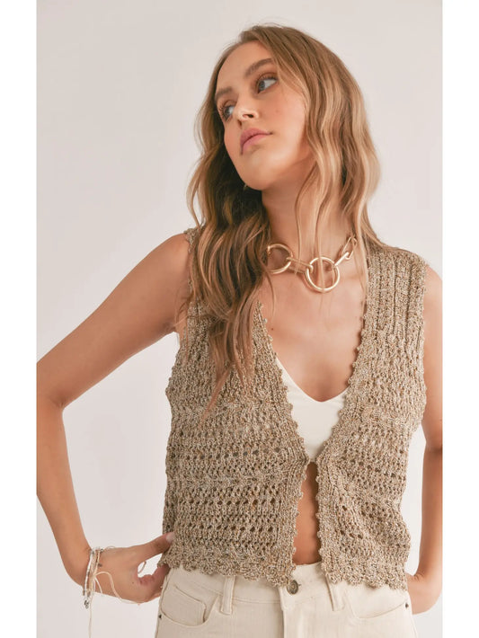 Sadie & Sage Jaz Pointelle Sweater Vest