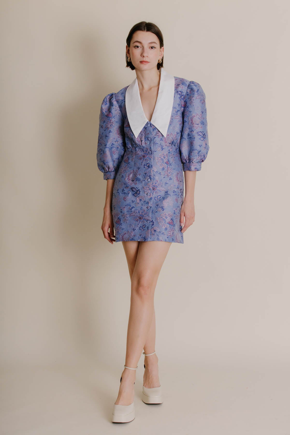 Jacquard Collar Dress