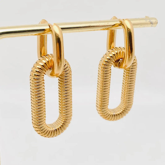 Double-Ring Clasp Hoop Earring