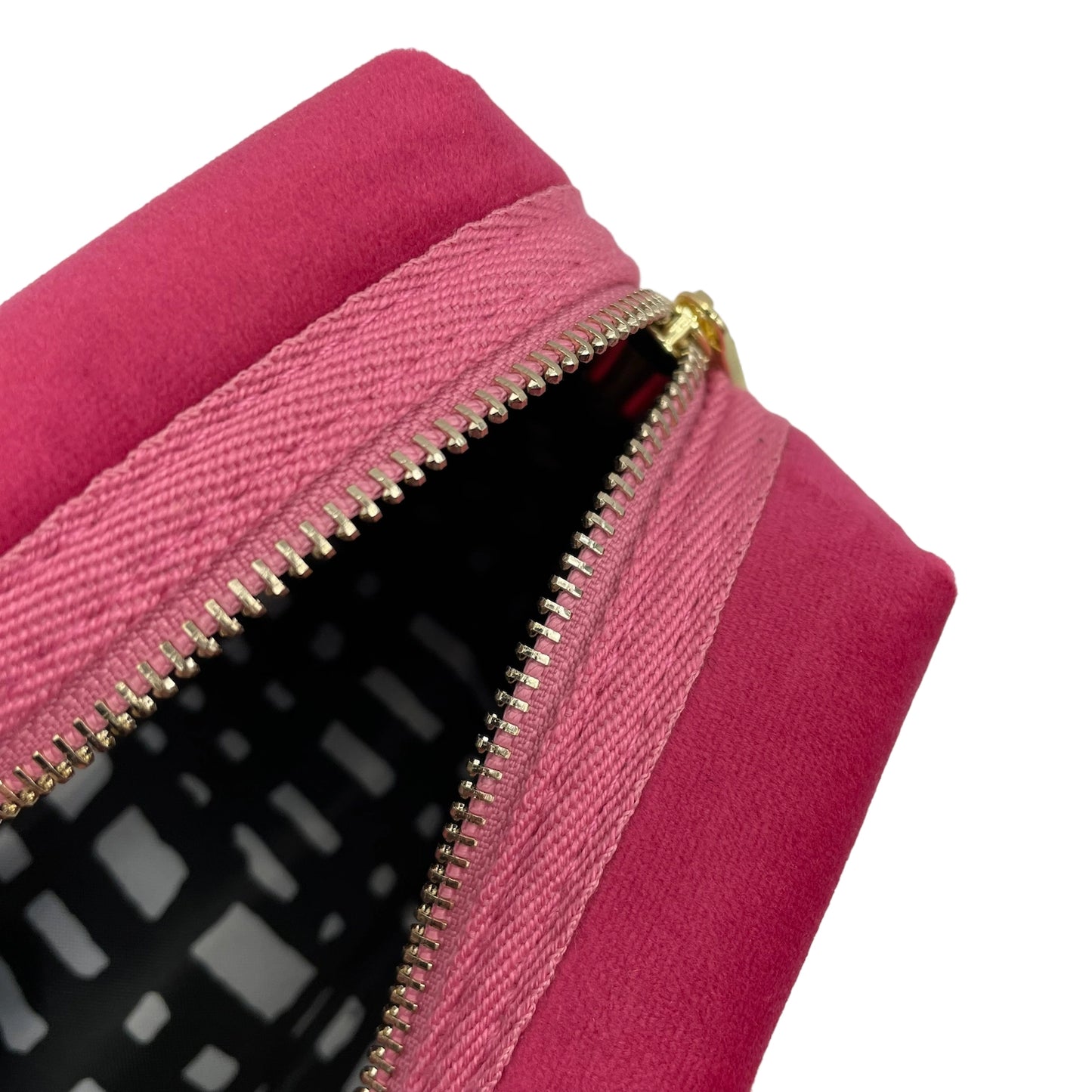 Pink Velvet Makeup Bag w/ Detachable Golden Eye Pin