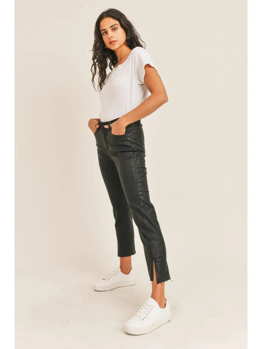 Sadie & Sage Girl On Top Coated Denim Stretch Pant