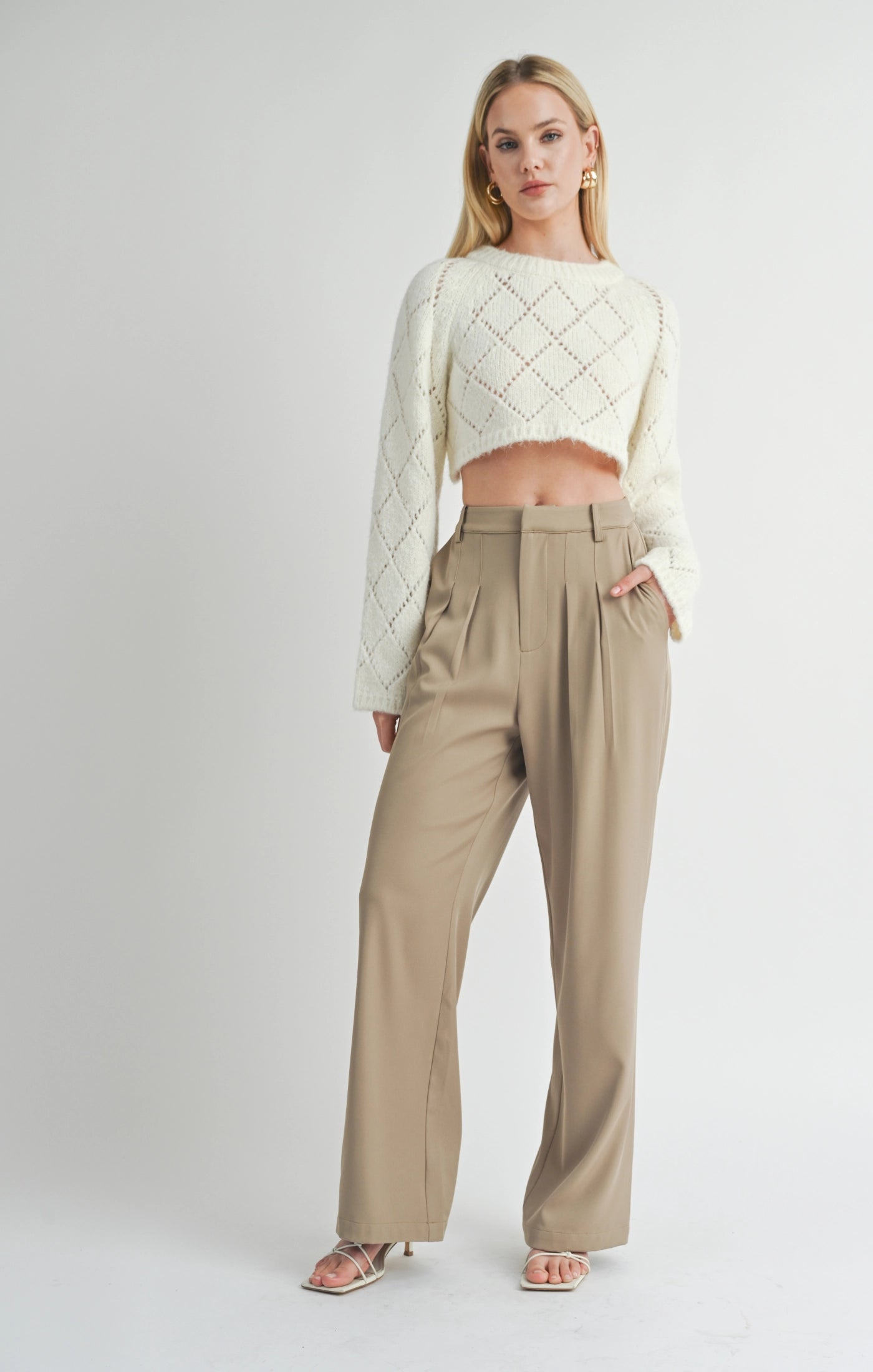 Sage the Label Selena Diamond Pointelle Sweater