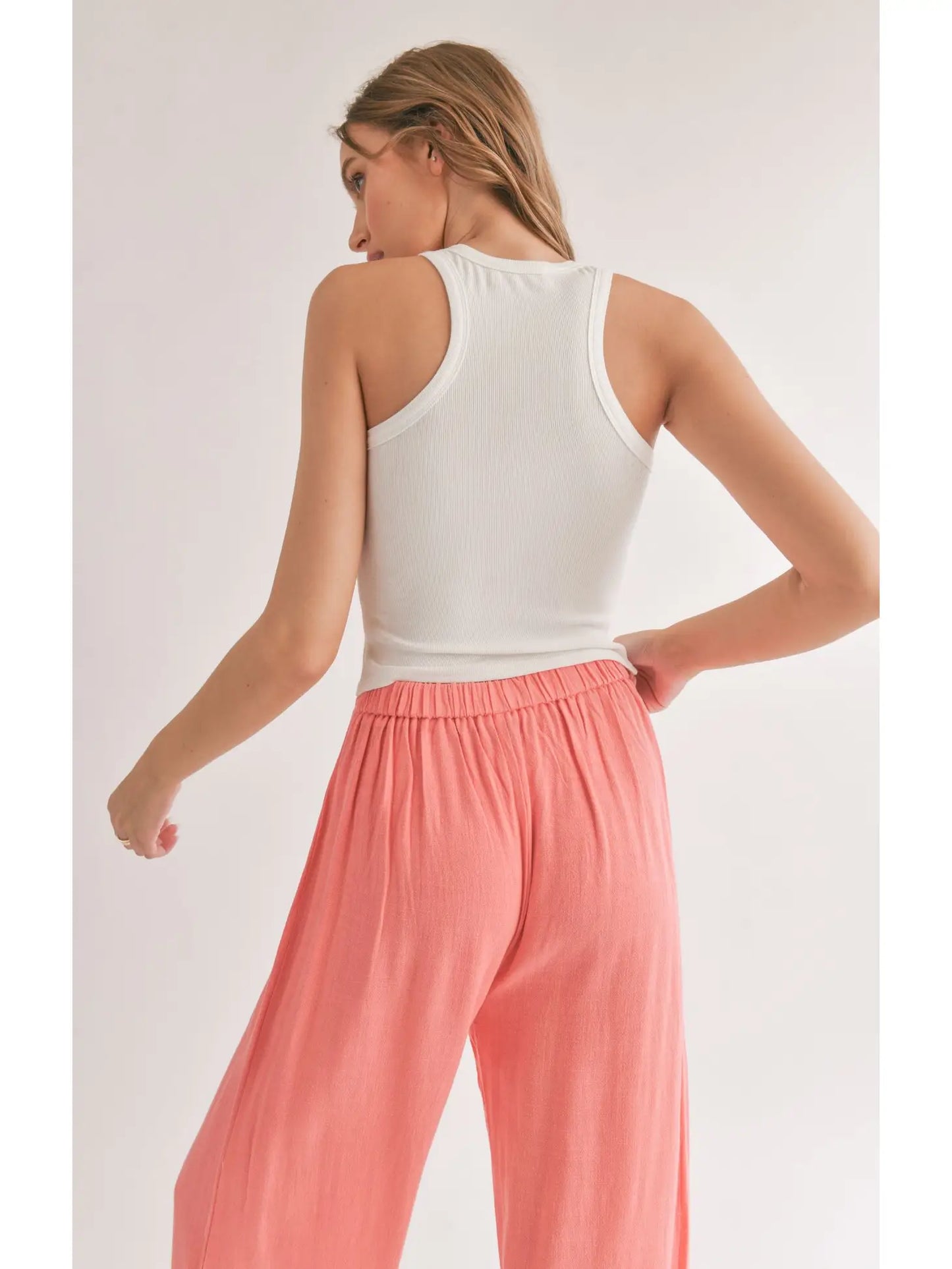 Sadie & Sage Marshmallow Racerback Crop Tank