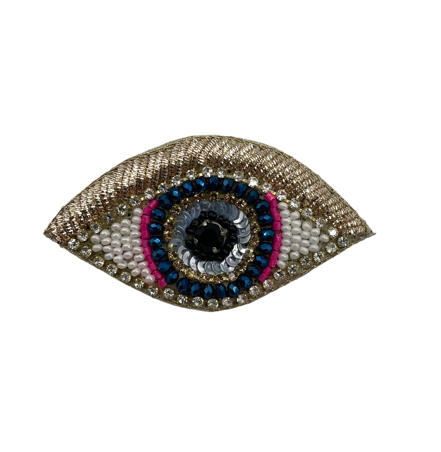 Pink Velvet Makeup Bag w/ Detachable Golden Eye Pin