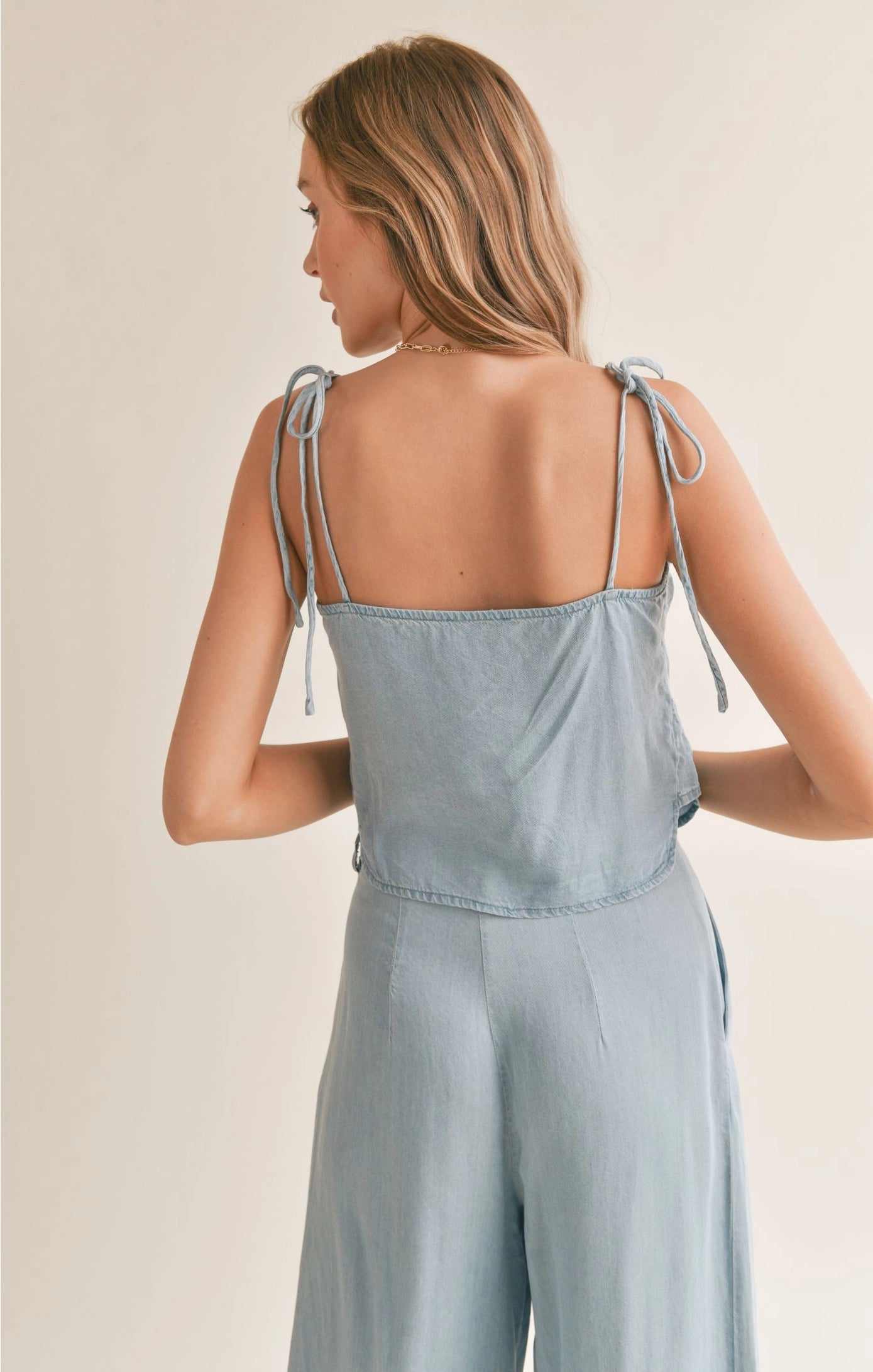 Sadie & Sage Soft Breeze Chambray Tank