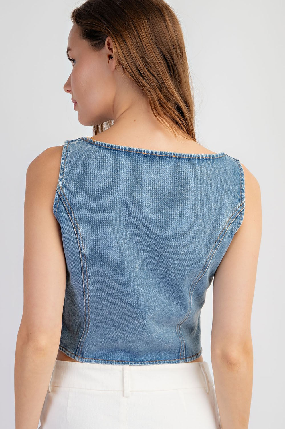 Stretched Denim Vest