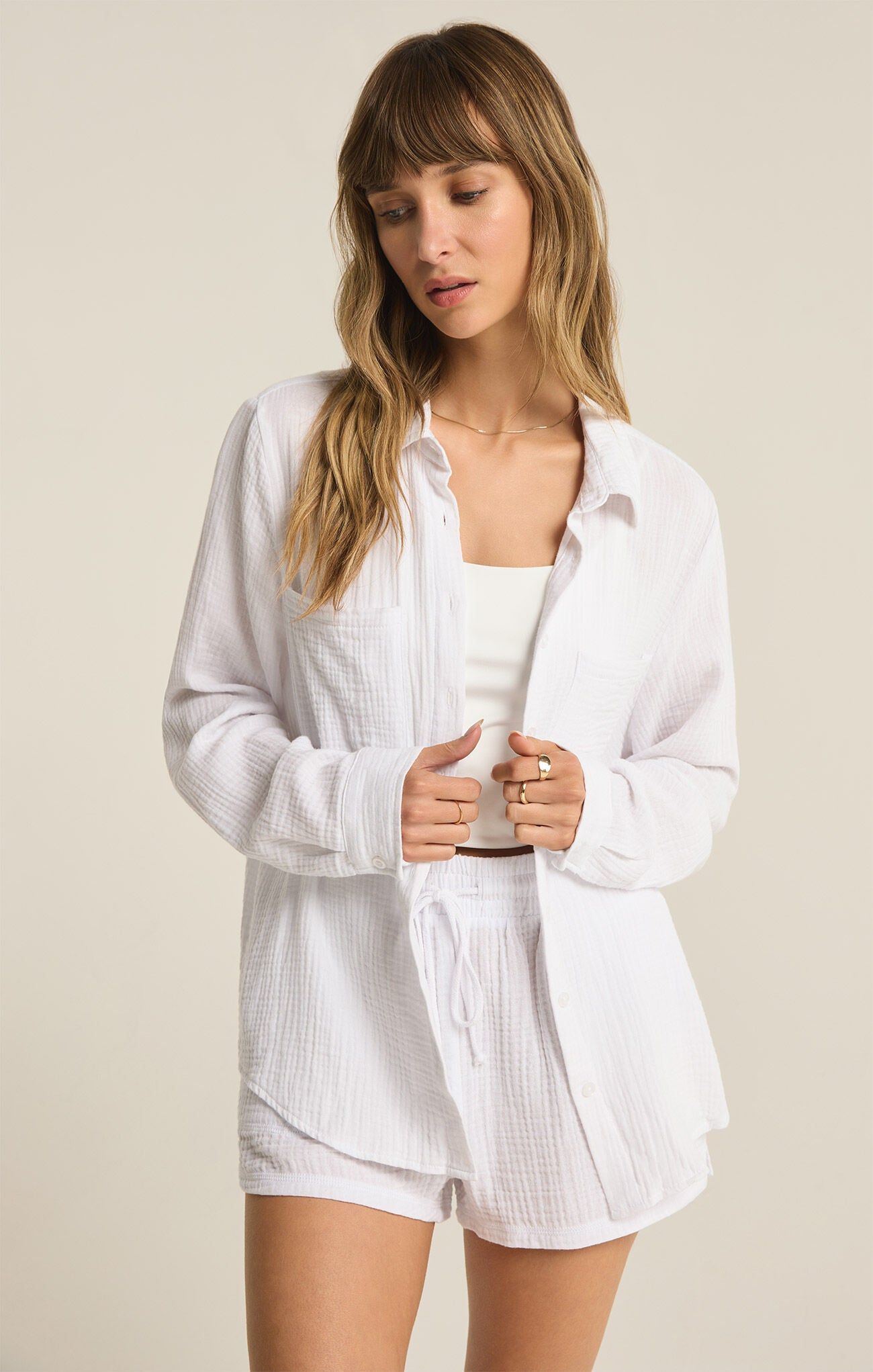 Z SUPPLY KAILI BUTTON FRONT GAUZE SHIRT