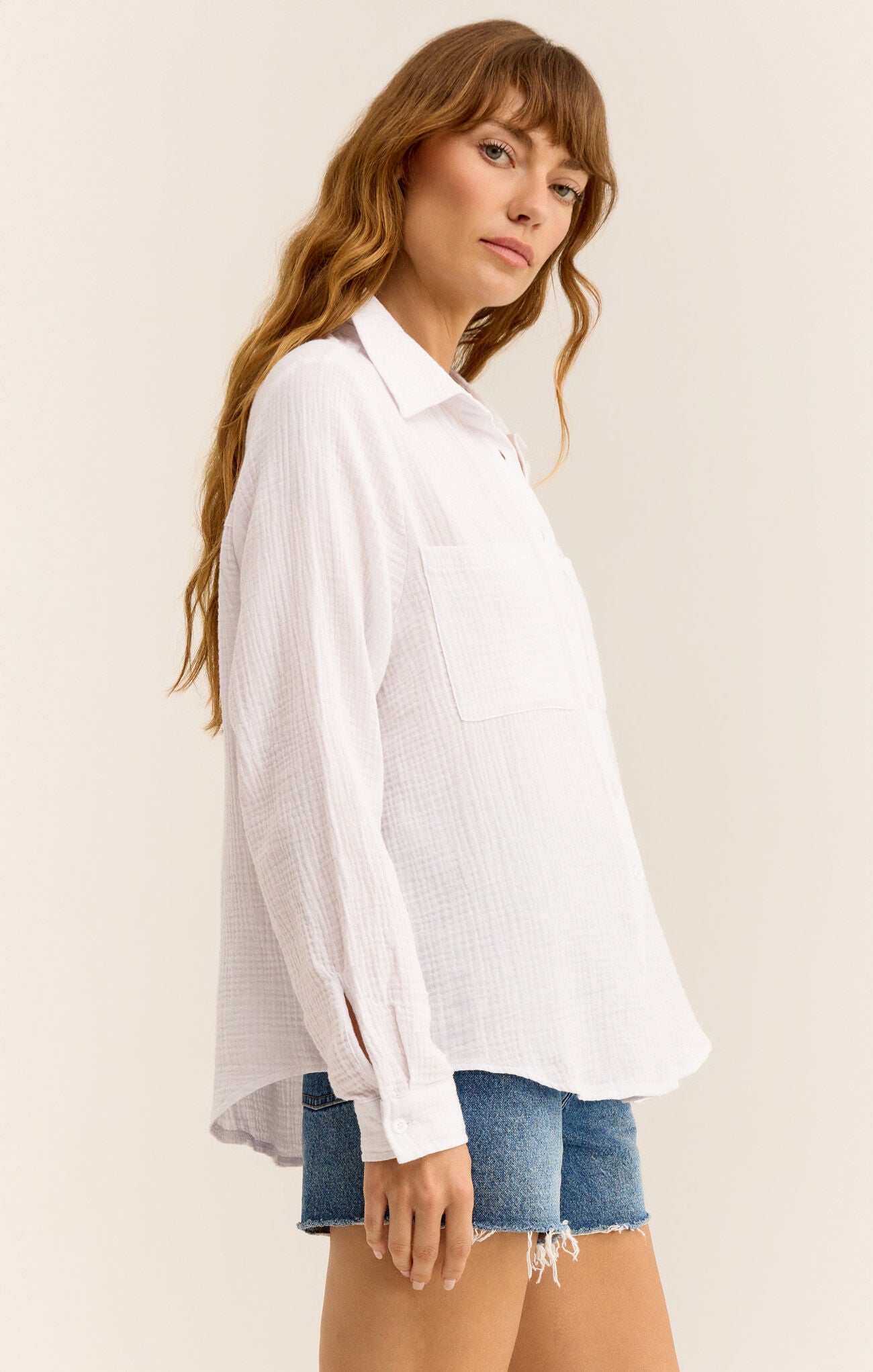 Z SUPPLY KAILI BUTTON FRONT GAUZE SHIRT