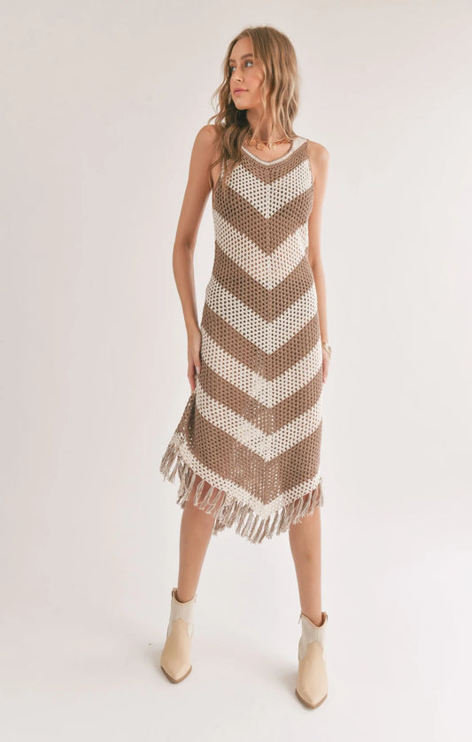 Sadie & Sage Chevy Crochet Dress with Fringe