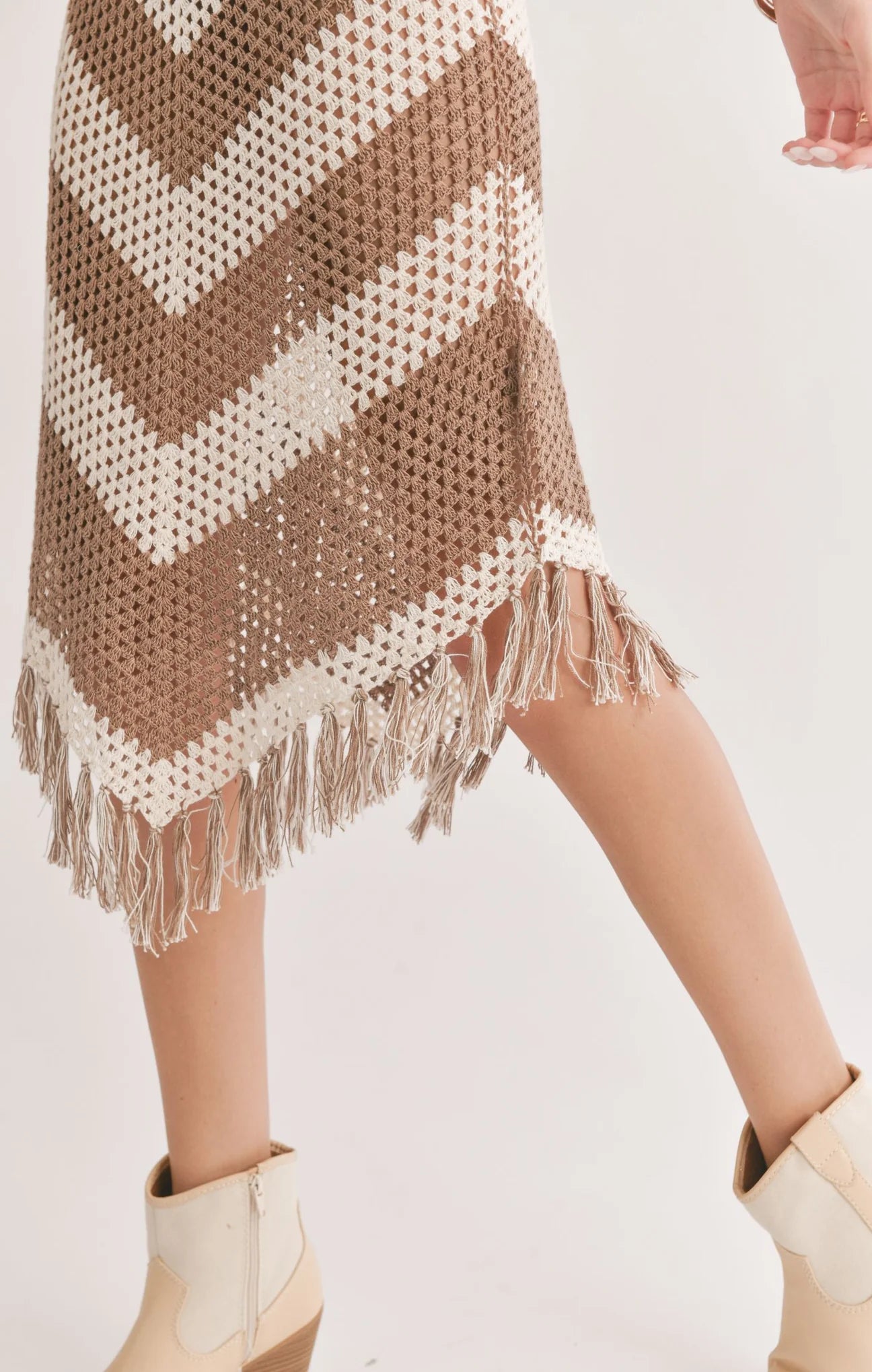 Sadie & Sage Chevy Crochet Dress with Fringe