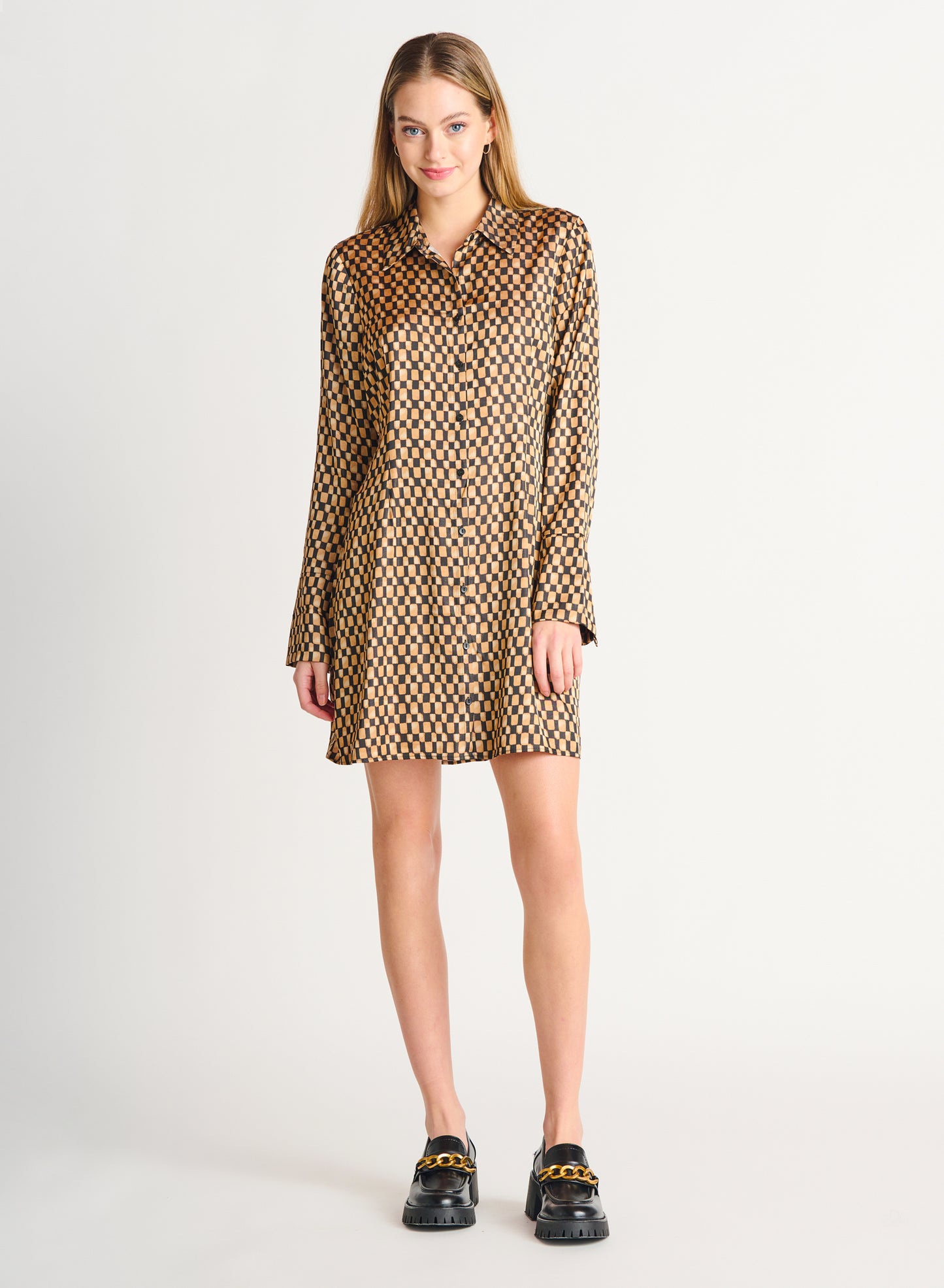 Dex Reagan Satin Shirtdress