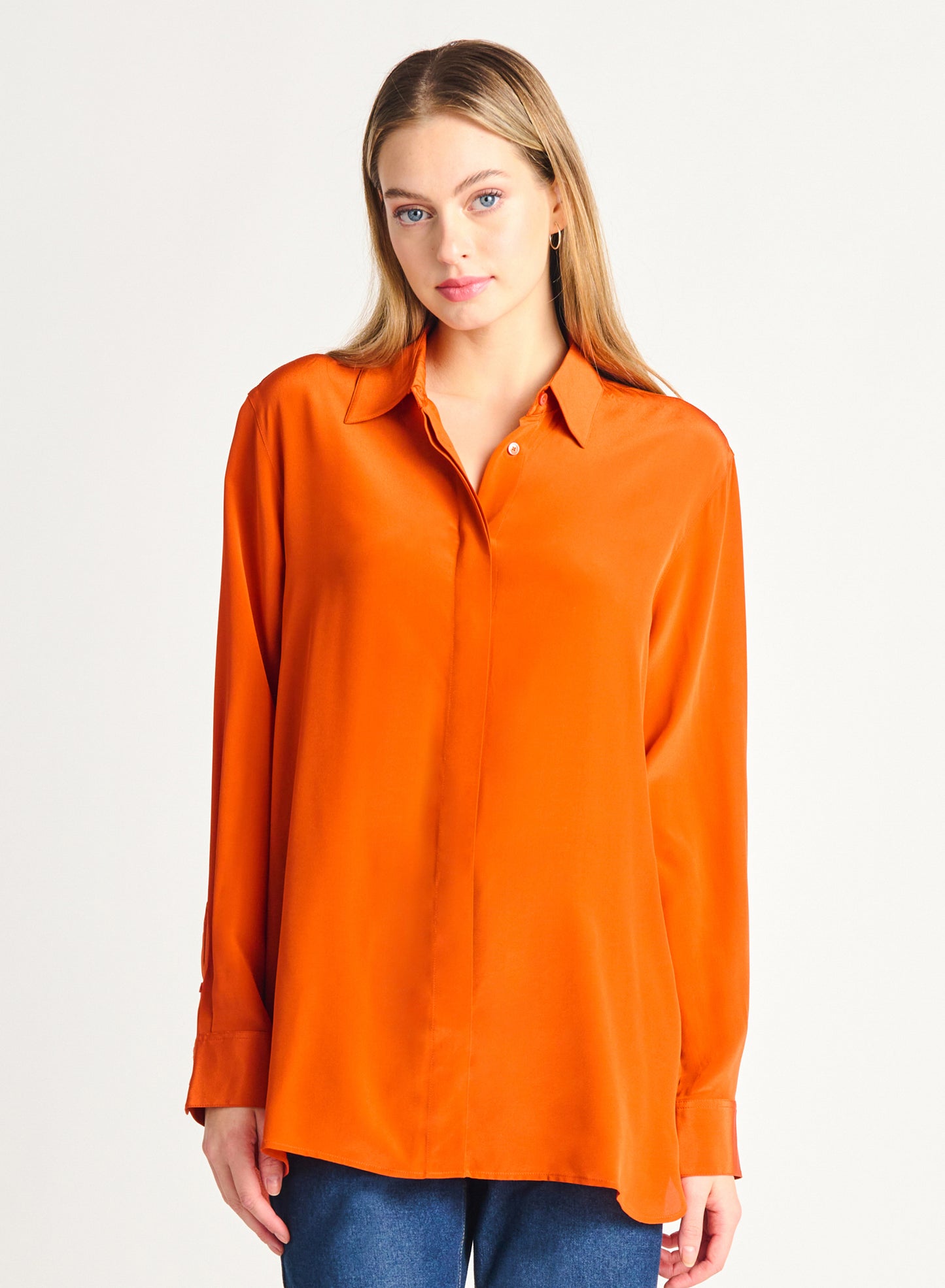 Dex Lainey Hidden Placket Button Front Blouse