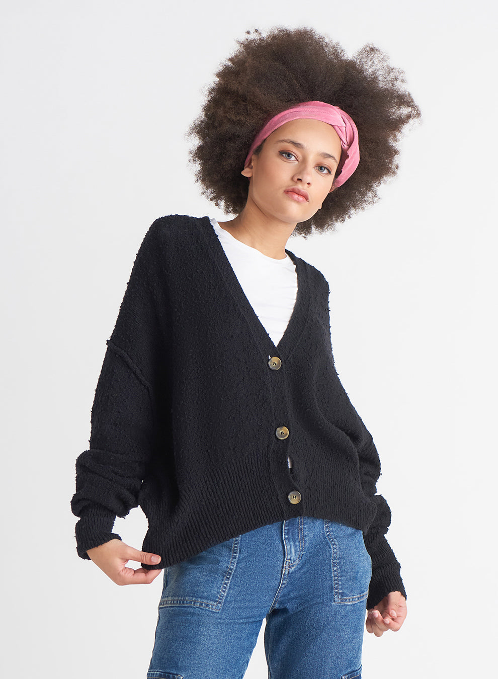 Dex Boucle Button Front Cardigan