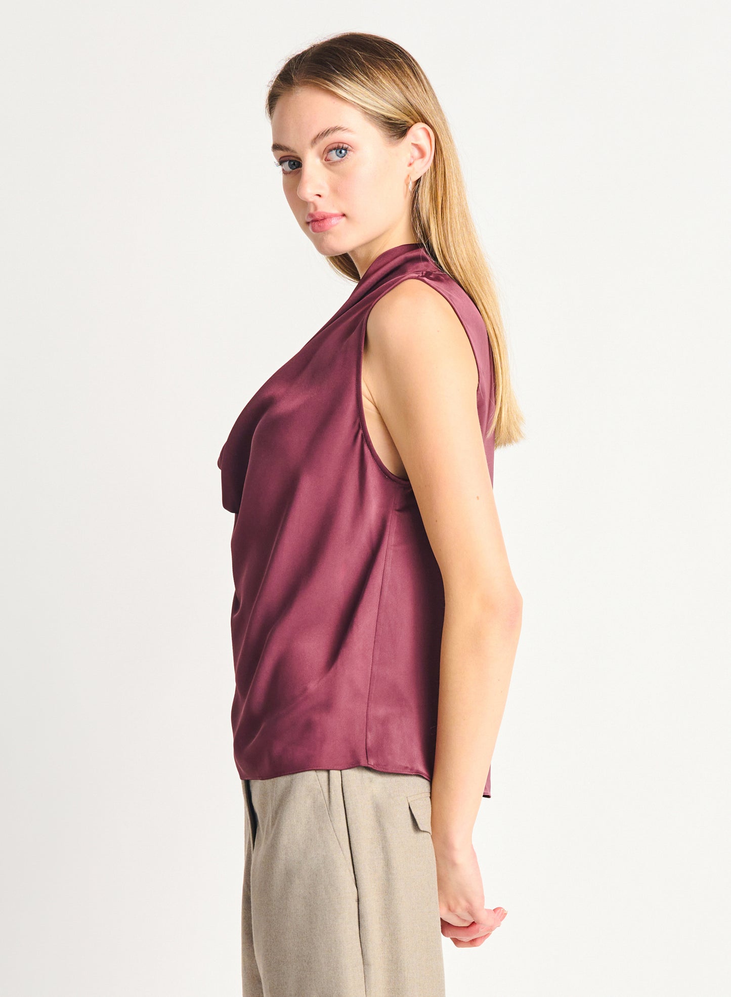 Dex Prisma Satin Cowl Neck Top