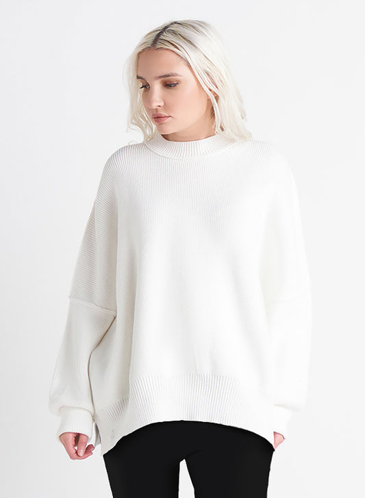 Dex Cloud Exposed Seams Tunic Sweater
