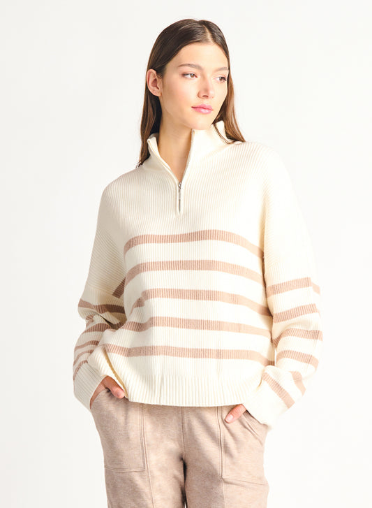 Dex Mason Half Zip Striped Sweater