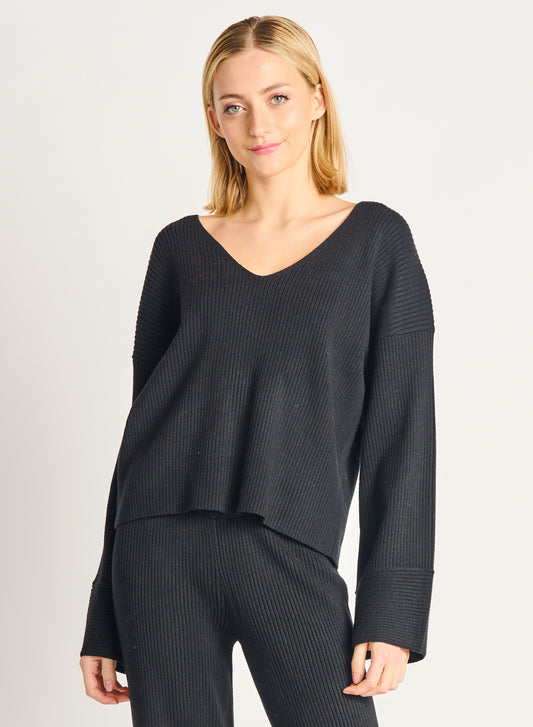 Dex Midnight Wide Sleeve Ribbed Sweater