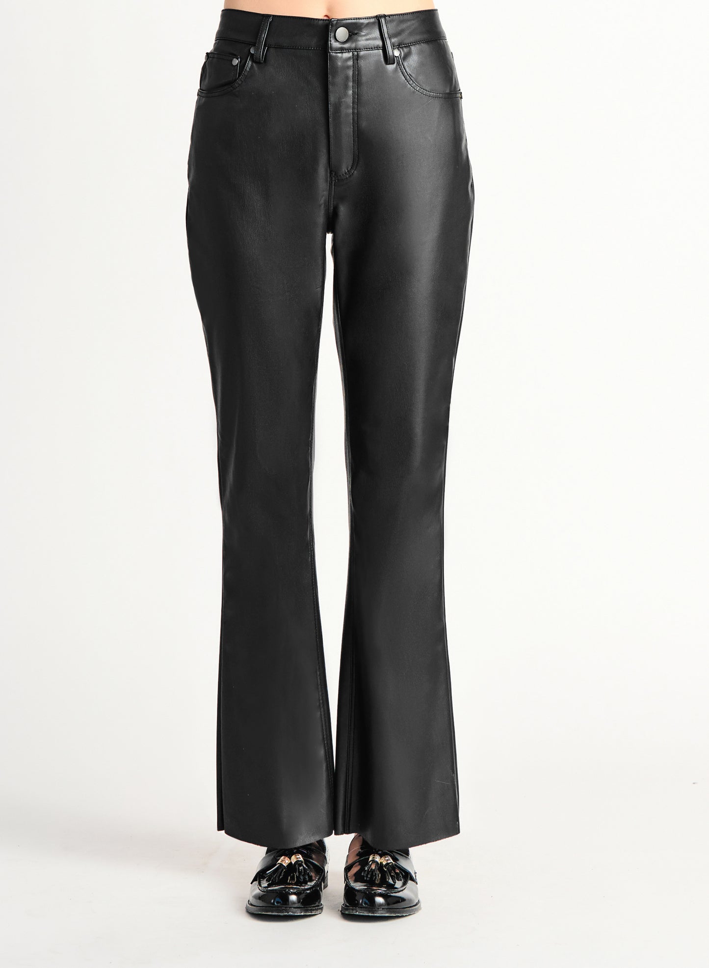 Dex Agnes Mini Flare Faux Leather Pant