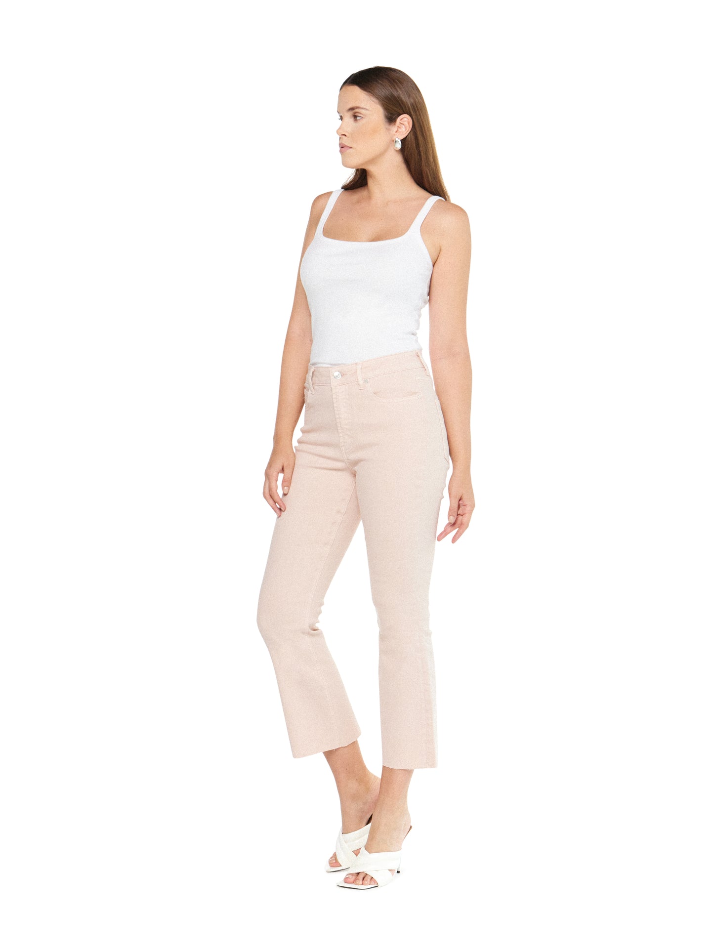 Articles of Society Linden Rose Quartz High Rise Cropped Flare