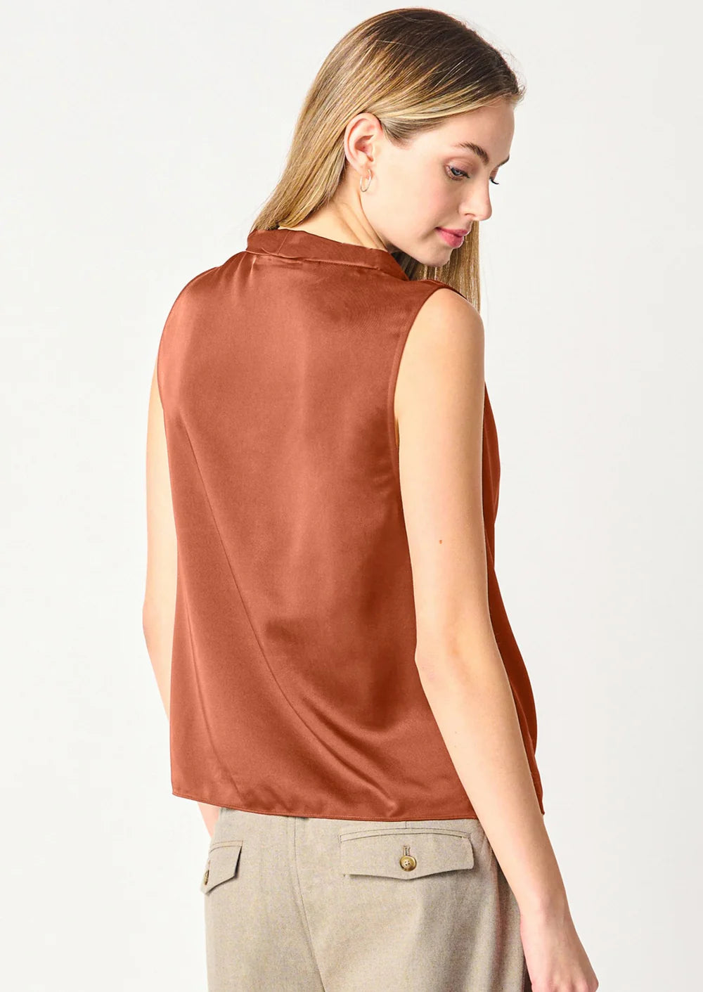 Dex Short Sleeve Drapeneck Blouse