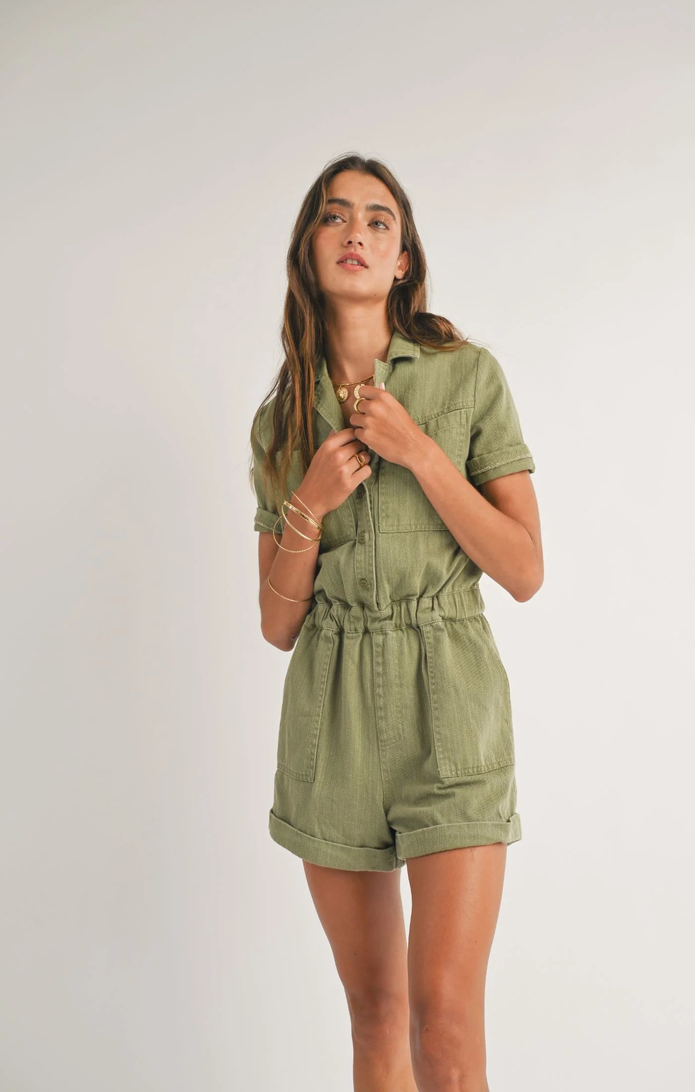 Sage the Label Road Trip Denim Romper