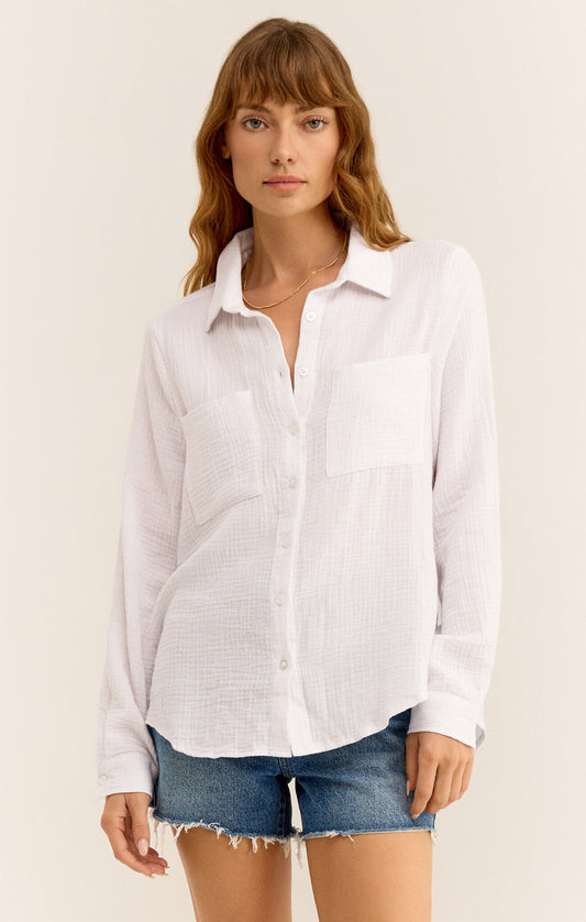 Z SUPPLY KAILI BUTTON FRONT GAUZE SHIRT