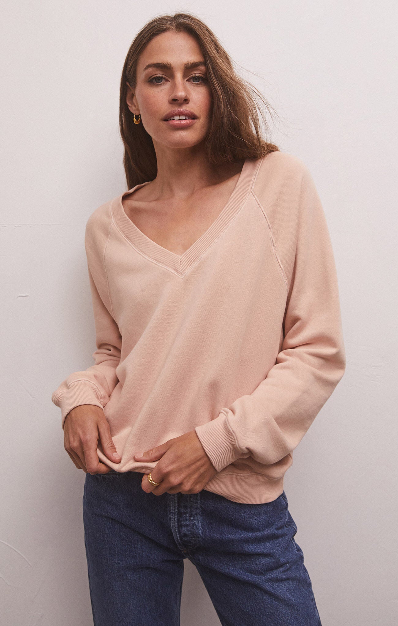 Z Supply Kali V-Neck Sweatshirt