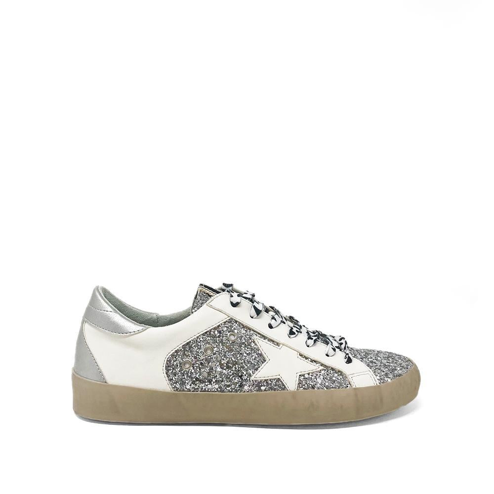 Shu Shop Paris Silver Sparkle Sneaker