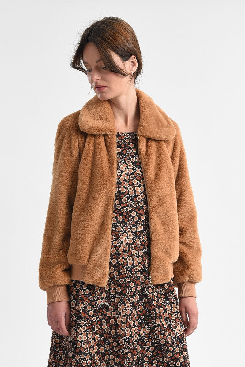 Molly Bracken Zipped Furry Jacket