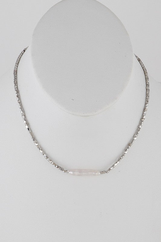 Clara Beaded Stone Choker Necklace