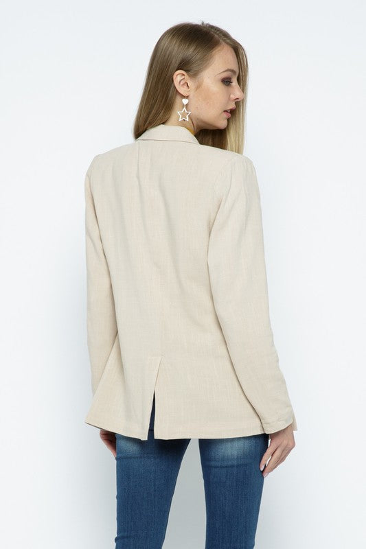 Brandi Double Breasted Linen Blazer