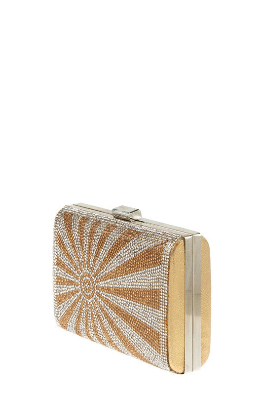 Sun Ray Rhinestone Clutch