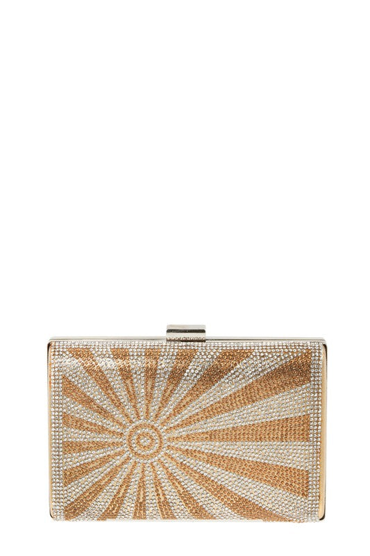 Sun Ray Rhinestone Clutch