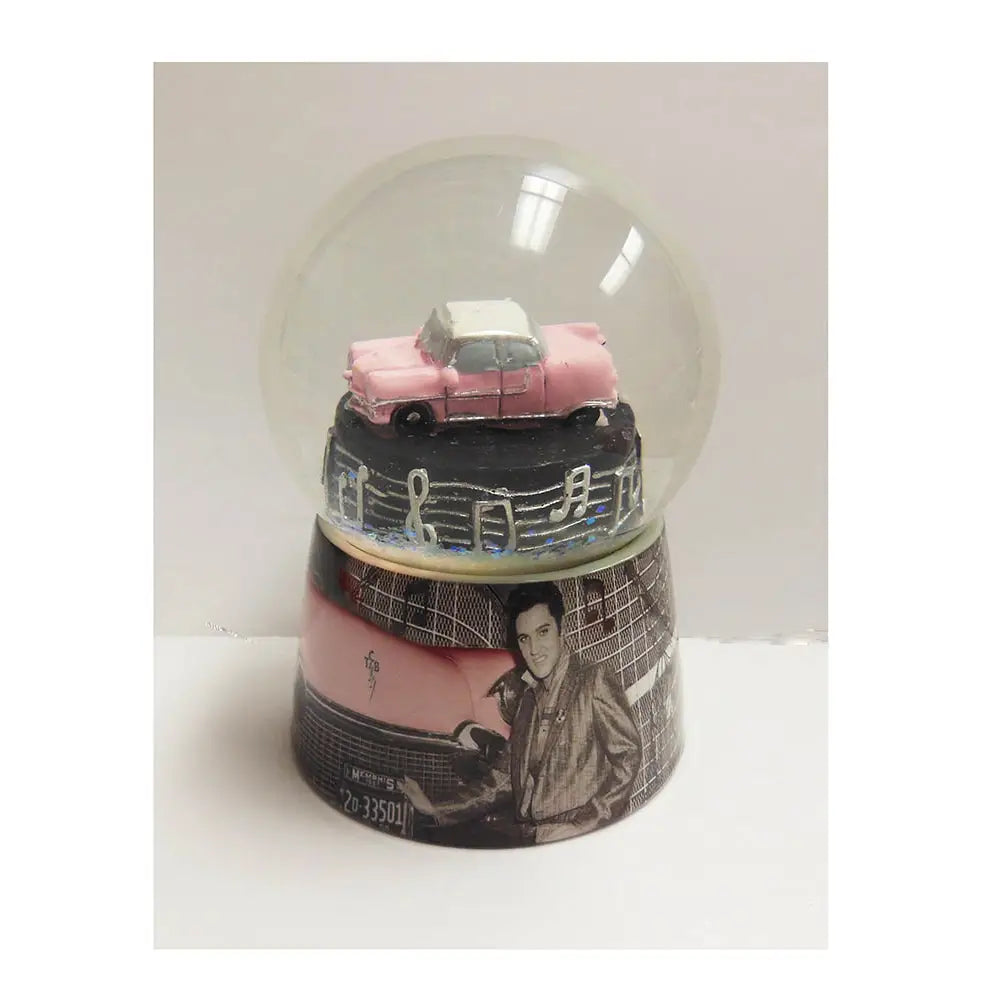 Elvis Pink Car Snow Globe