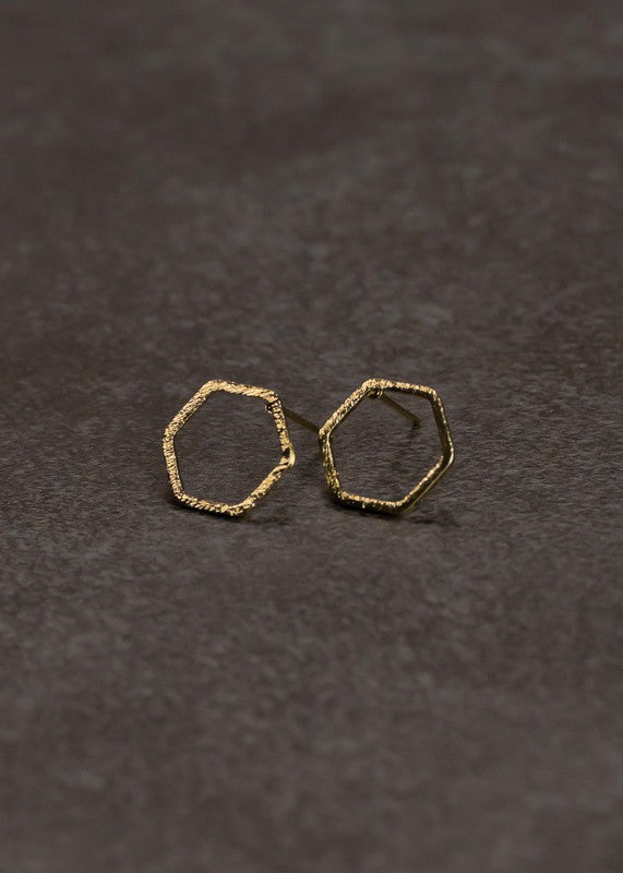 Open Hexagon Stud Earring