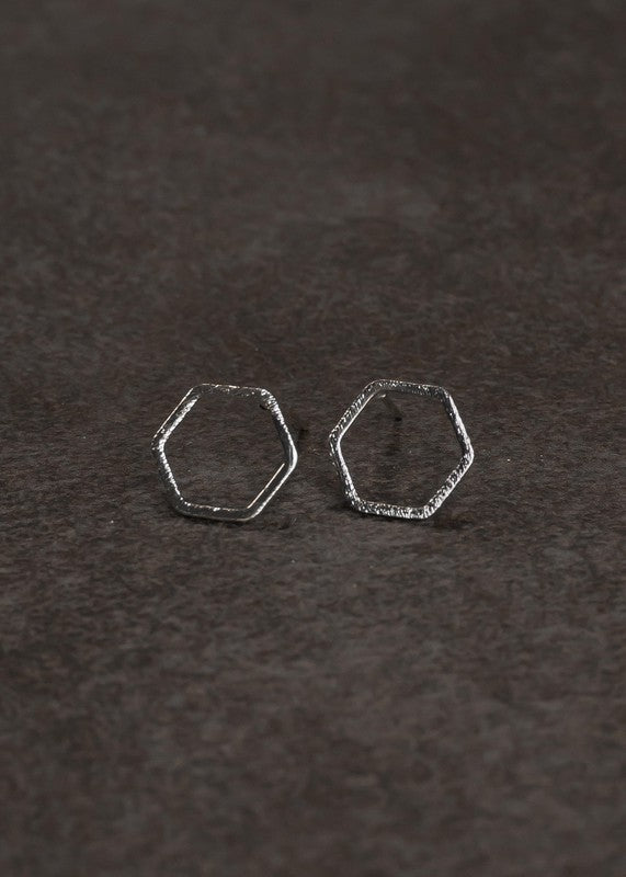 Open Hexagon Stud Earring