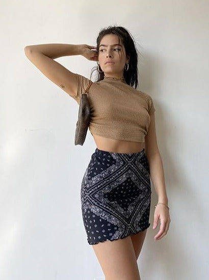 Bandana Print Mini Skirt