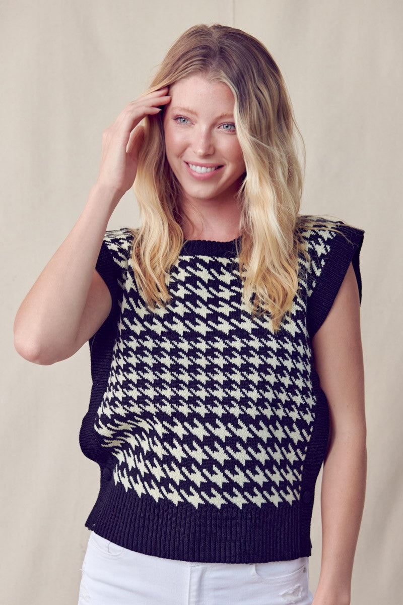 School's Out Houndstooth Vest