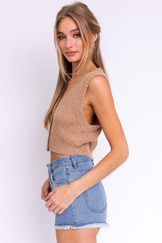 Finley Knit Crop Vest