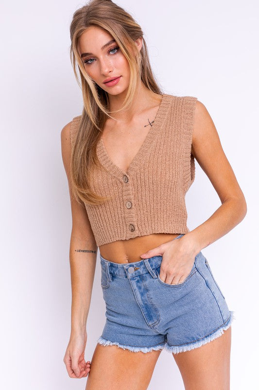 Finley Knit Crop Vest