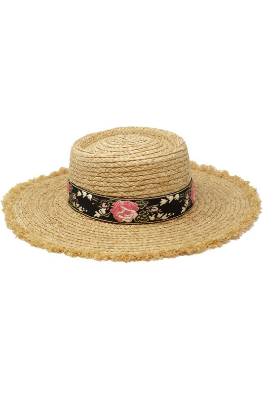 Rose Band Straw Hat