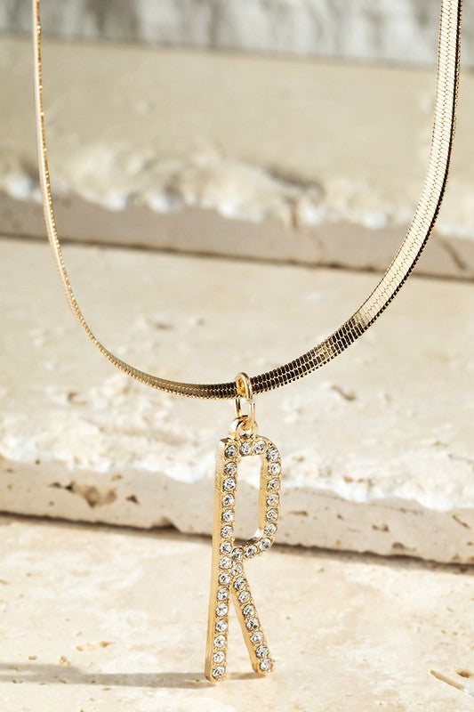 Crystal Initial Necklace