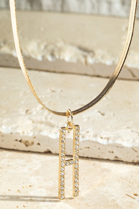 Crystal Initial Necklace