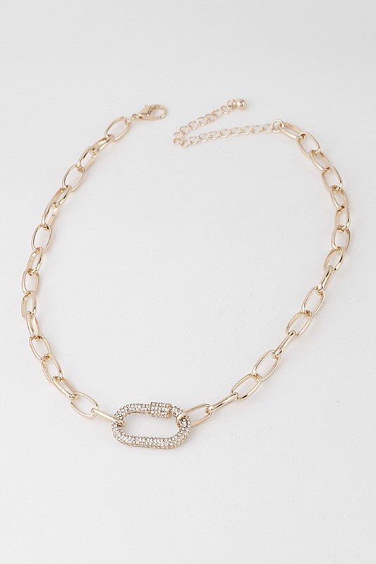 Naomi Lock Pendant Chain Necklace